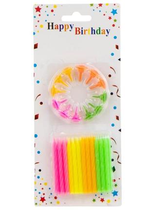 Набор свечек для торта "загадай желание",  цветные