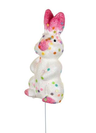 Декор на палочке "кролик с розовыми ушками" (7 см.)