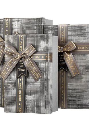 Набор из 3 коробок "дары любви", серый