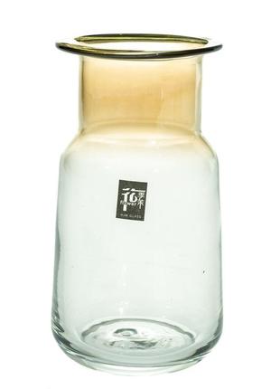 Уцінка скляна ваза "кензо", 20 см. (бульбашки повітря)