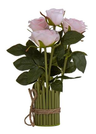 Букет роз, біло-розовый