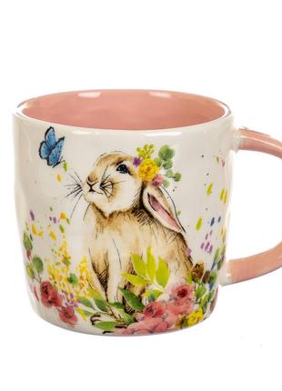 Чашка кролик с бабочкой (400 мл.)