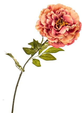 Цветок искусственный "пионовидная роза коралловая"