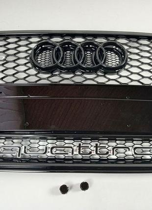 Решетка радиатора Audi A5 в стиле RS5 (2011-2015, черная, Quat...