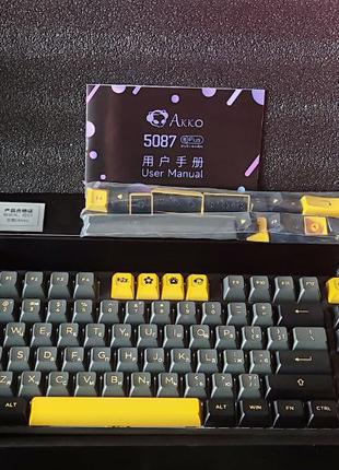 Безпровідна клавіатура AKKO 5087B Plus RGB V3 Cream Yellow Hot-Sw