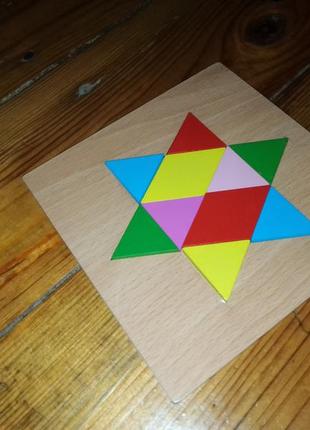 Развивающая деревянная игрушка головоломка геометика
