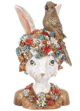Декоративная статуэтка Кролик с попугаем 16*17*35см