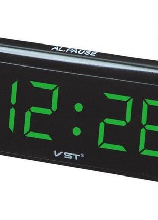 Годинник vst vst-730 мережевий 220 в led будильник black (1819)