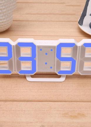 Електронний настільний led годинник з будильником і термометро...
