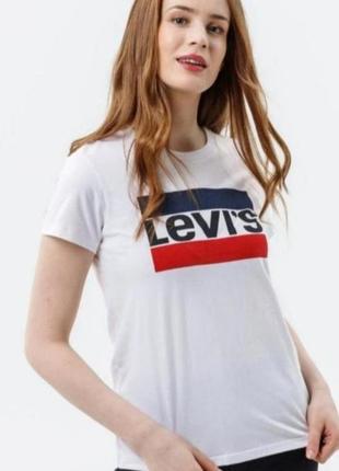 Хлопковая футболка с логотипом от levi's