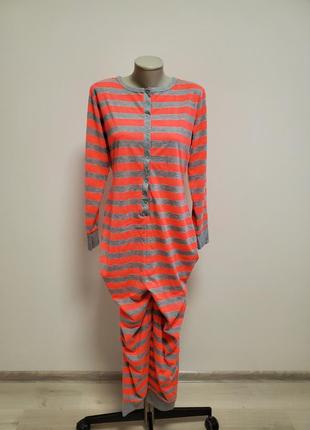 Красивая брендовая трикотажная пижама комбинезон кигуруми с ко...