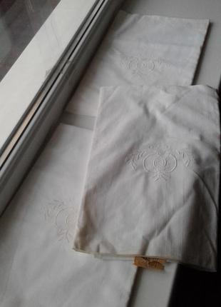 Наволочка-конверт хлопковая с вышивкой  77х77 винтаж