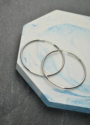 Cережки-кольца конго 5.3 см медицинская сталь родий