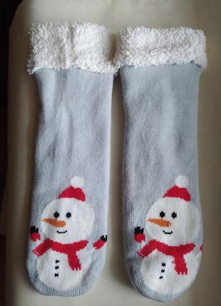 Теплые зимние домашние носки тапочки
