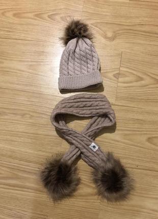 Комплект шапка +шарф на девочку