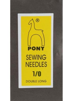Игла Pony (Индия) длинная №1/0 (25 шт) набор, вышивка бисером,...