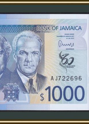 Ямайка 1000 долларов 2022 (2023) полімер "60 років Ямайці" UNC...