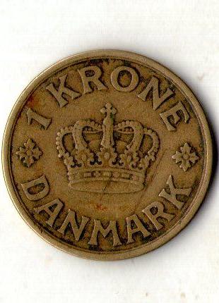 Данія - Дания › Король Кристиан X 1 крона 1926 рік №880