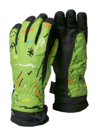 Детские перчатки Echt горнолыжные, зеленый (C069-green) - 4-5 лет