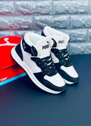 Мужские кроссовки puma чёрное-белые кроссовки пума