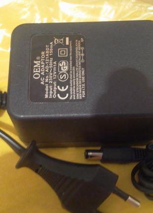 AC Adaptor OEM 12V 1A постоянный, трансформатор.