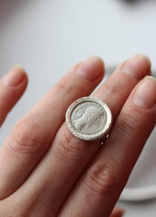 Серебряный перстень с динарием с монетой римской империи(138-1...