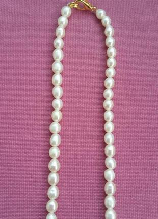 Прикраса на шию намисто з натуральних перлів 62 см
