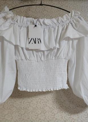 Zara zara top crop невероятный стильный белый топ кроп top cro...