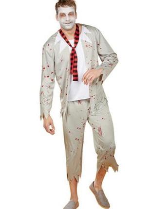 Костюм halloween m l xl. мужской зомби классический карнавальн...