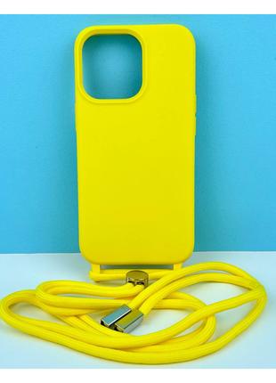 Силиконовый чехол Epik CORD для iPhone 13 Pro с шнурком Желтый