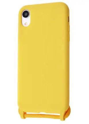 Силиконовый чехол Epik CORD для iPhone Xr с шнурком Желтый