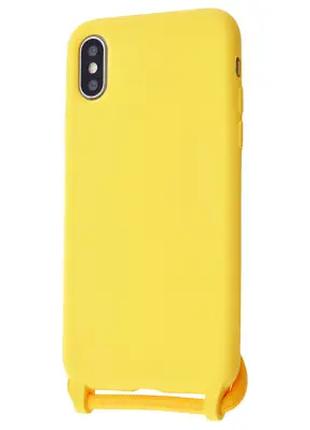 Силиконовый чехол Epik CORD для iPhone X/XS с шнурком Желтый
