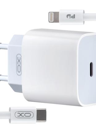 Комплект быстрой зарядки XO L129 PD20W для iPhone Белый