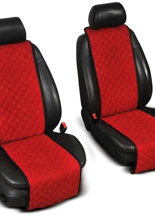 Накидки на сиденье "Эко-замша" узкие (1+1) без лого, цвет красный