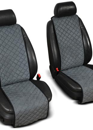 Накидки на сиденье "Эко-замша" узкие (1+1) без лого, цвет серый