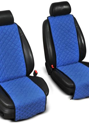 Накидки на сиденье "Эко-замша" узкие (1+1) без лого, цвет синий