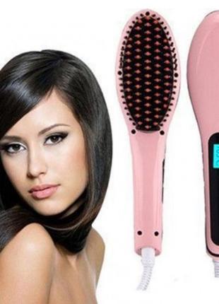 Расческа выпрямитель Fast Hair Straightener. Цвет: розовый