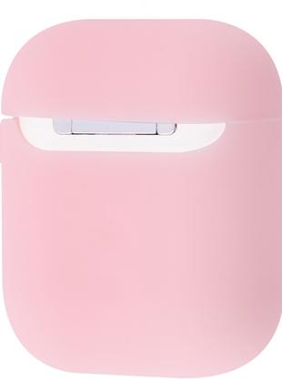 Чехол для Apple AirPods розовый с вишенкой