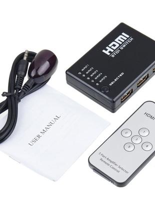 HDMI-переключатель Dellta HS55 на 5 портов HDMI switch с пульт...