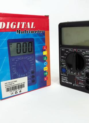 Мультиметр тестер цифровой DT 700C со звуком и термометром, му...