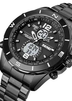 Часы наручные мужские SKMEI 1670BKWT BLACK-WHITE. Цвет: черный