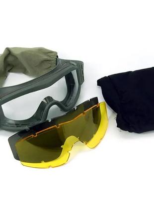 Тактические очки маска E-Tac WT-12 + сменные линзы (1 очки и 3...