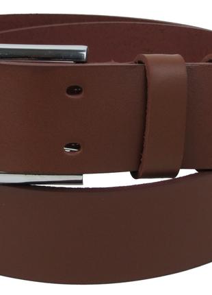 Широкий кожаный ремень для джинсов Skipper, Украина коричневый