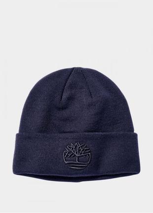 Новая мужская шапка от бренда timberland в тёмно-синем цвете