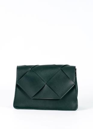 Жіноча сумка зелена сумка зелений клатч сумочка кросбоді через пл