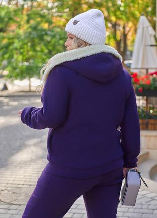 Женский теплый костюм с мехом цвет фиолетовый р.58/60 445495