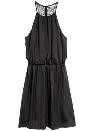 Платье летнее с кружевной спинкой  h&m черное 10447 m (44)