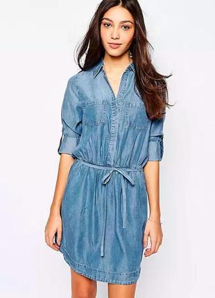 Платье-рубашка женское джинсовое oasis голубое