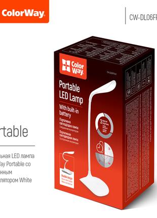 Лампа настільна LED з вбудованим акумулятором білий Portable &...