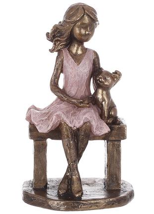 Декоративная статуэтка Девочка с кошкой, 13.5см
